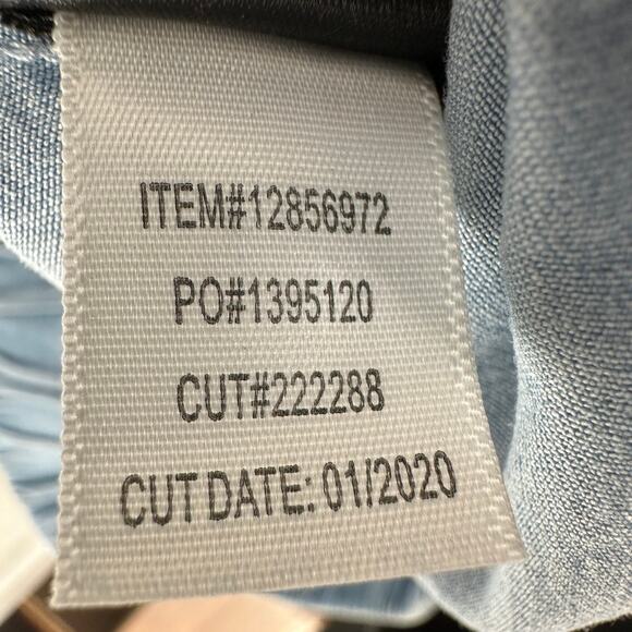 Torrid Skirt WMNS M Blue Chambray Ruffle Shirred Hem Stretch Waist Front Pockets - Picture 9 of 12